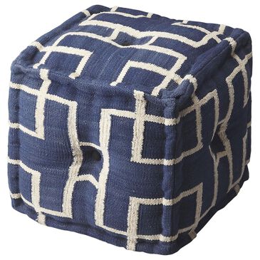 Butler Accent Seating Berkeley Cotton Pouffe in Blue, , large