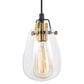Vaxcel Kassidy 4-Light Linear Chandelier in Black and Natural Brass, , large