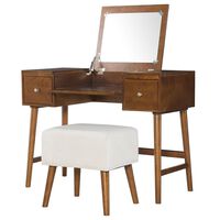 Linden Boulevard Joanie Vanity with Stool in Warm Walnut