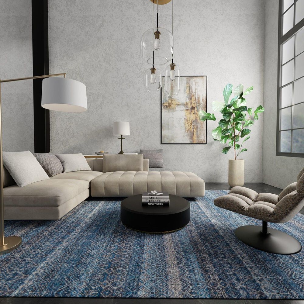 Feizy Dakota 3&#39;6&quot; x 5&#39;6&quot; Teal and Multicolor Area Rug, , large