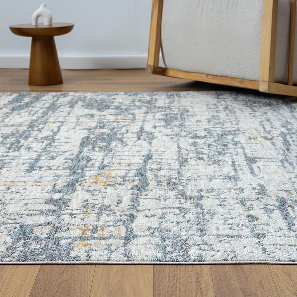 L&amp;R Resources Allure Blue and Taupe 10' x 14' Area Rug, , large
