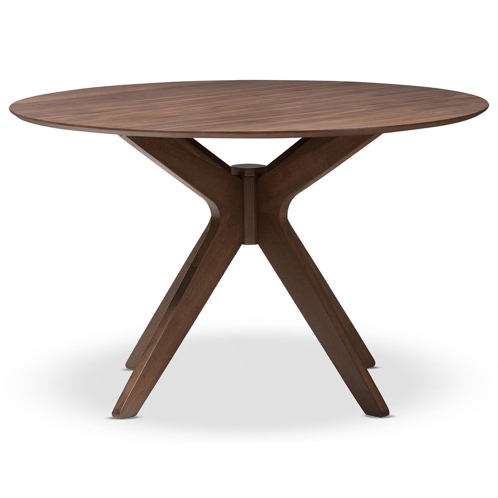 Baxton Studio Monte 47" Dining Table in Walnut Wood - Table Only, , large