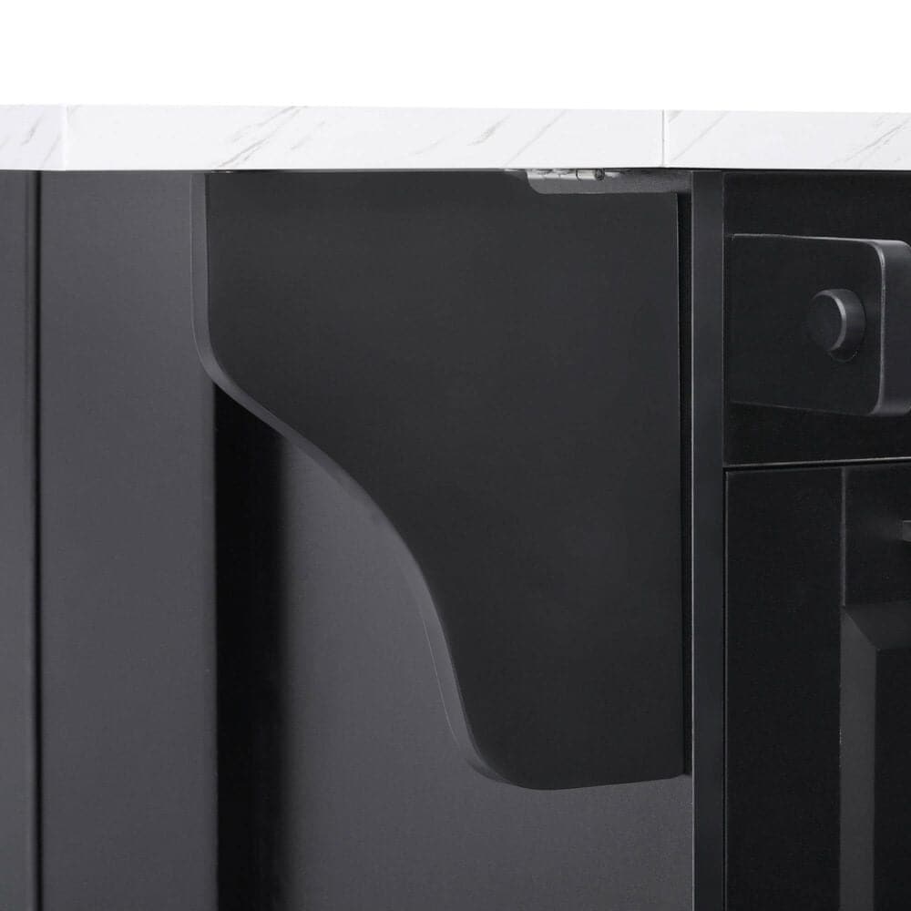 HOMLUX 51" Kitchen Island with Tilt Trash Can Cabinet in Black, , large
