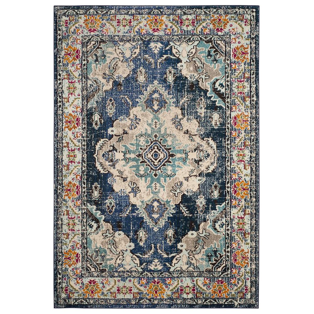 Safavieh Monaco MNC243N-4 4&#39; x 5&#39;7&quot; Navy/Light Blue Area Rug, , large