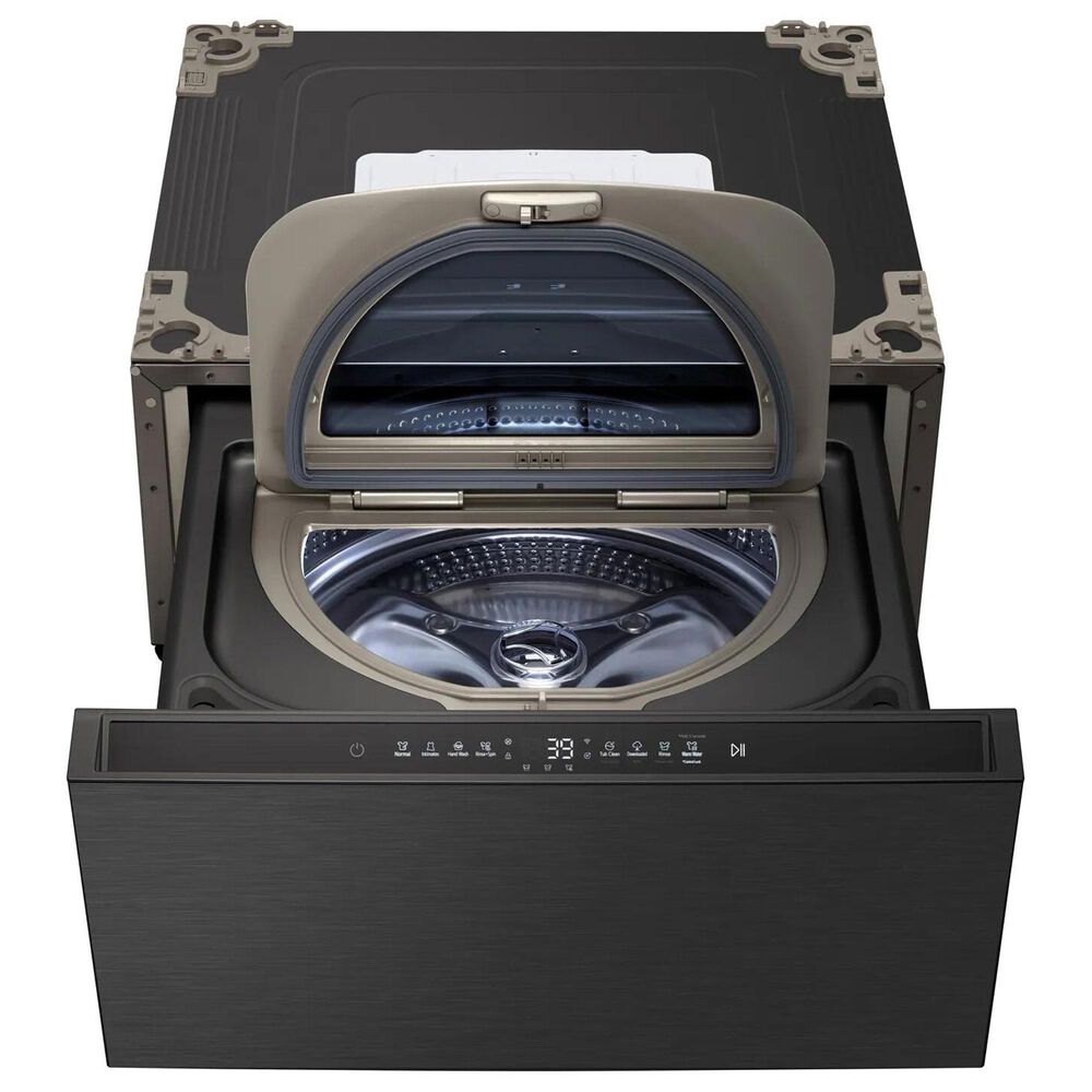 LG Signature 1 Cu. Ft. SideKick Pedestal Washer in Brushed Black Steel, , large