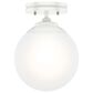 Hunter Hepburn 1-Light Semi-Flush Mount in Matte White, , large