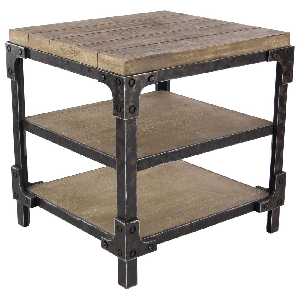 Maple and Jade Accent Table in Black and Brown, , large