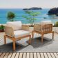 Hearth and Haven Outdoor Club Chairs with Teak Frame in Beige (Set of 2), , large