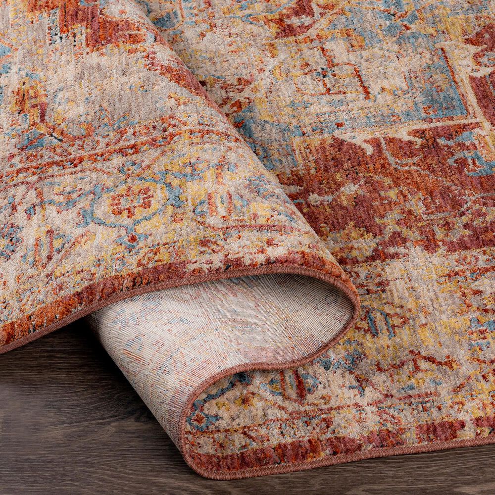 Surya Mirabel 2&#39;7&quot; x 10&#39; Burnt Orange, Rust, Teal, Olive, Gray and Beige Runner, , large