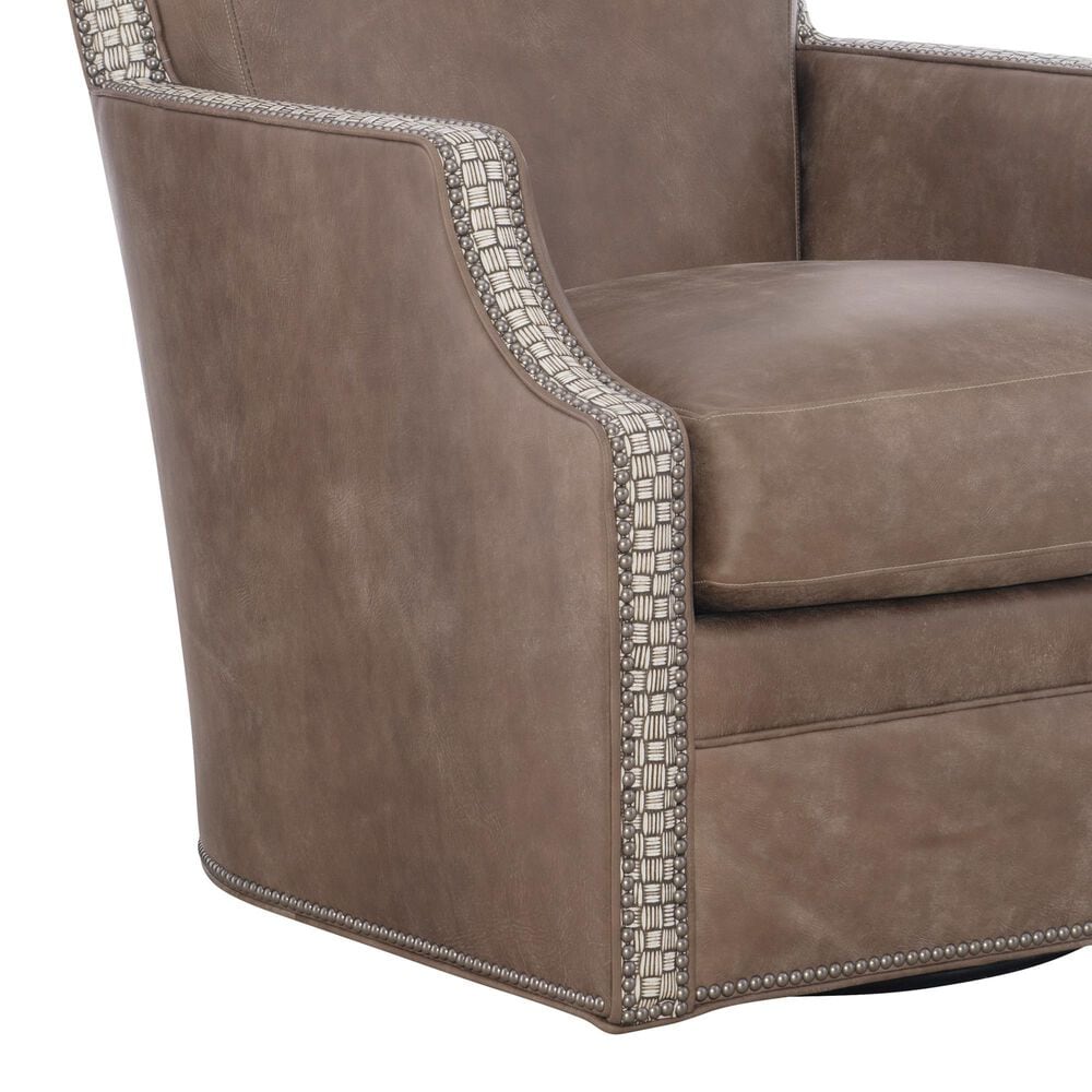 Bradington-Young Fredricksen Swivel Chair in Mushroom, , large