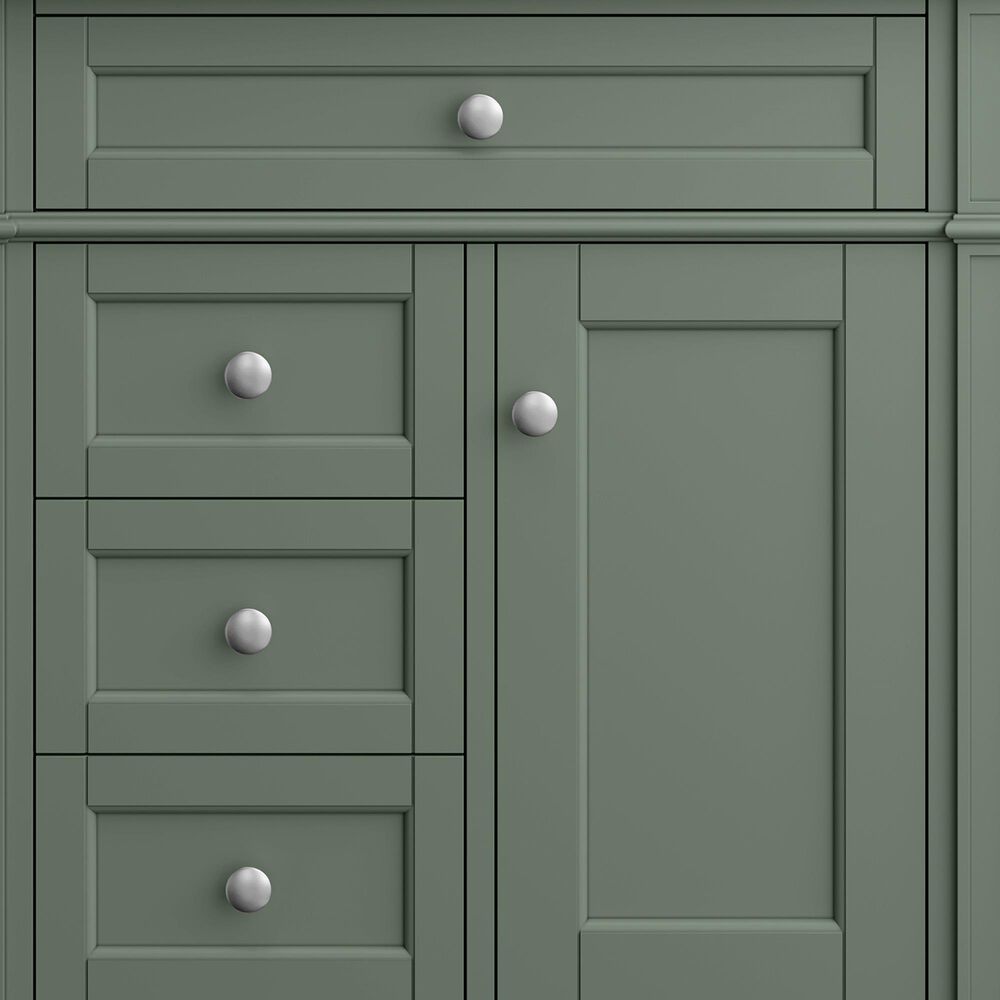 James Martin Vanities Brittany 30" Single Bathroom Vanity in Smokey Celadon with Single Hole 3 cm White Zeus Quartz Top and Rectangular Sink, , large