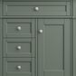 James Martin Vanities Brittany 30" Single Bathroom Vanity in Smokey Celadon with Single Hole 3 cm White Zeus Quartz Top and Rectangular Sink, , large