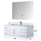 Lexora Home Geneva 48" Single Bathroom Vanity Cabinet Only in Glossy White and 48" LED Mirror, , large