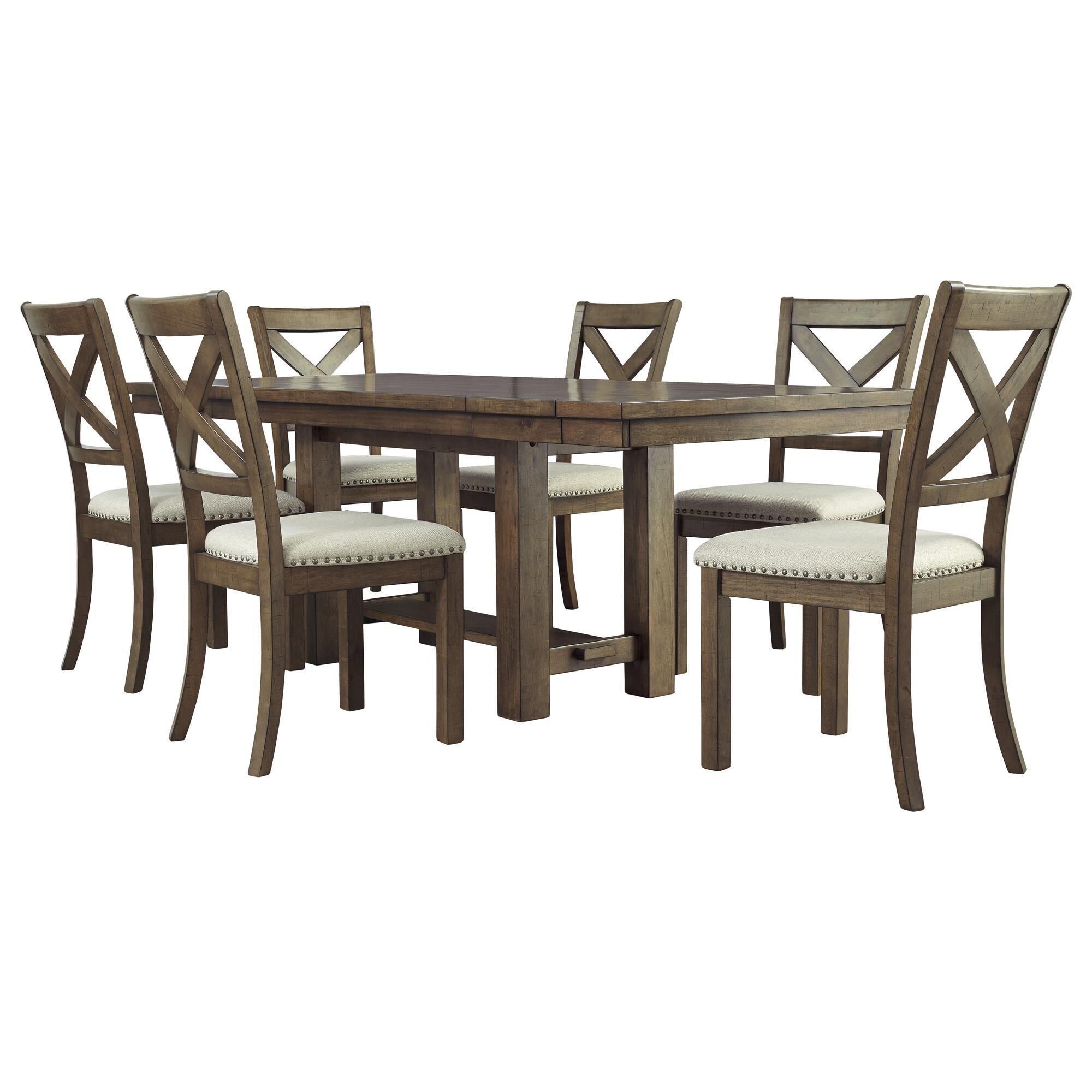 Signature Design by Ashley Moriville Trestle Dining Table and 6