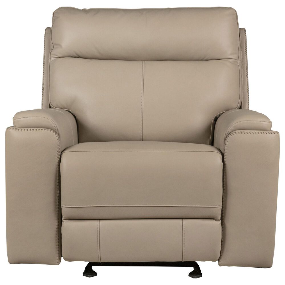 Italiano Furniture Bryant Power Leather Glider Recliner in Taupe 