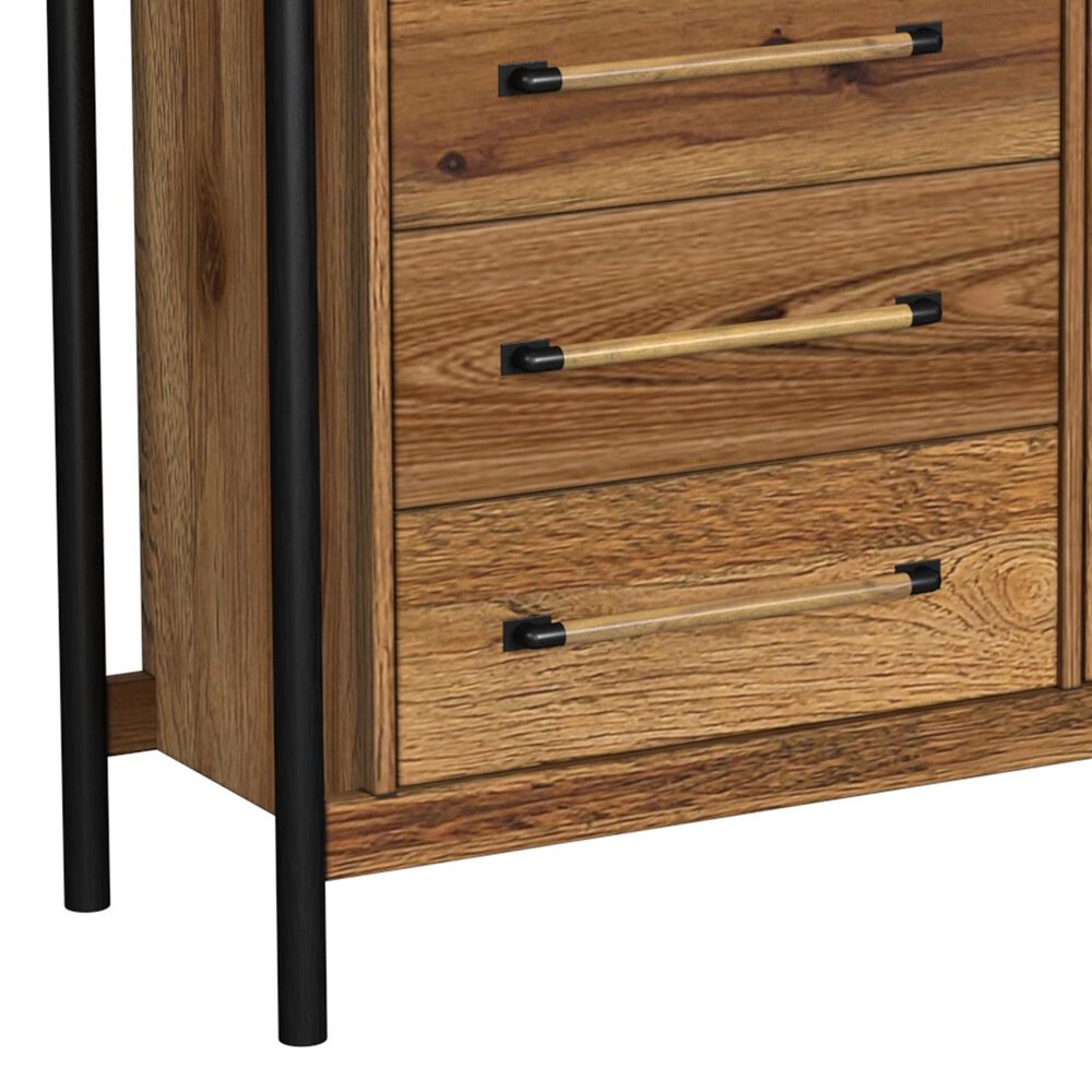 Hawthorne Furniture Norcross 5-Drawer Gentleman&#39;s Chest in Hickory and Black, , large