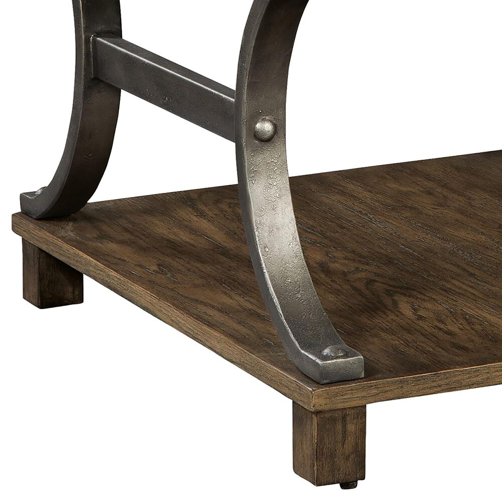 Hekman Wexford Drawer Lamp Table in Brown and Antique Pewter, , large