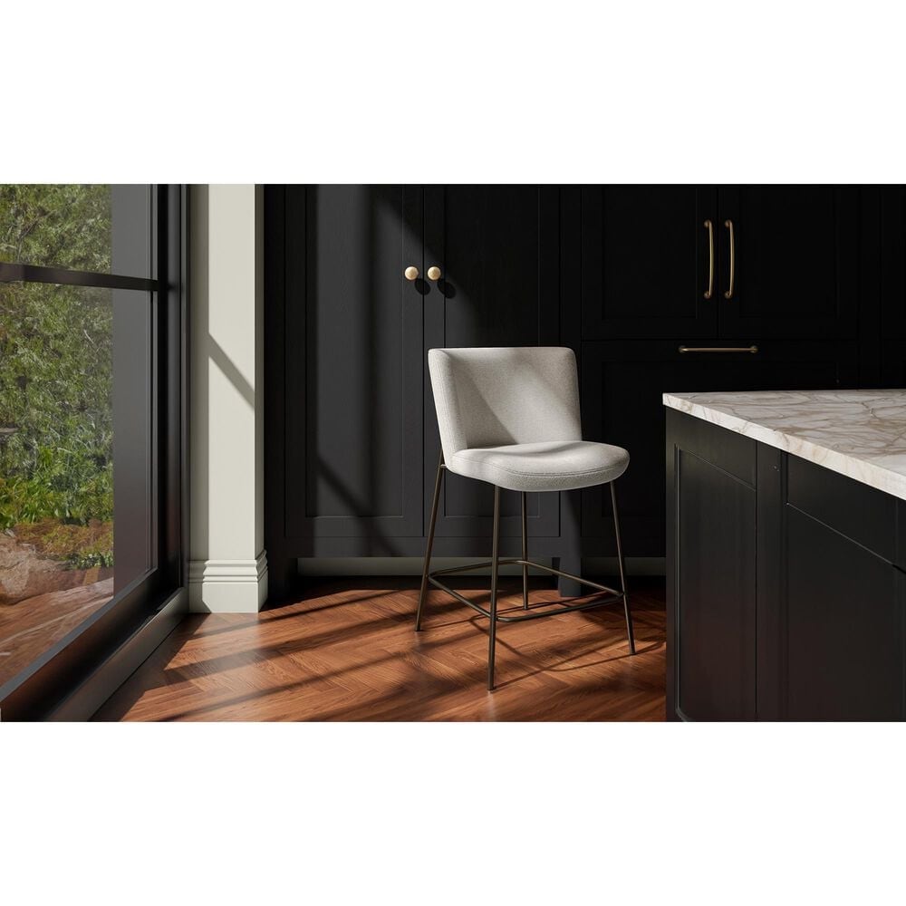 Moe's Home Collection Early Counter Stool with Beige Upholstery in Blackened Bronze, , large