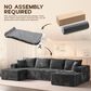 HOMLUX 134.6" Sectional Sofa with High Density Foam in Gray, , large