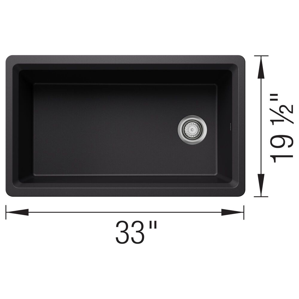 Blanco Inteos 33" Single Bowl Kitchen Sinks in Coal Black, , large