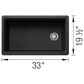 Blanco Inteos 33" Single Bowl Kitchen Sinks in Coal Black, , large
