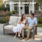 HOMLUX 7-Piece Wicker Patio Sofa Set in Grey, , large