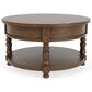 Riverside Furniture Eastlake Round Cocktail Table in Whiskey Oak, , large