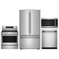 KitchenAid 4-Piece Kitchen Package with 31 Cu. Ft. French Door Refrigerator and 5.3 Cu. Ft. Smart Freestanding Electric Range in Stainless Steel, , large