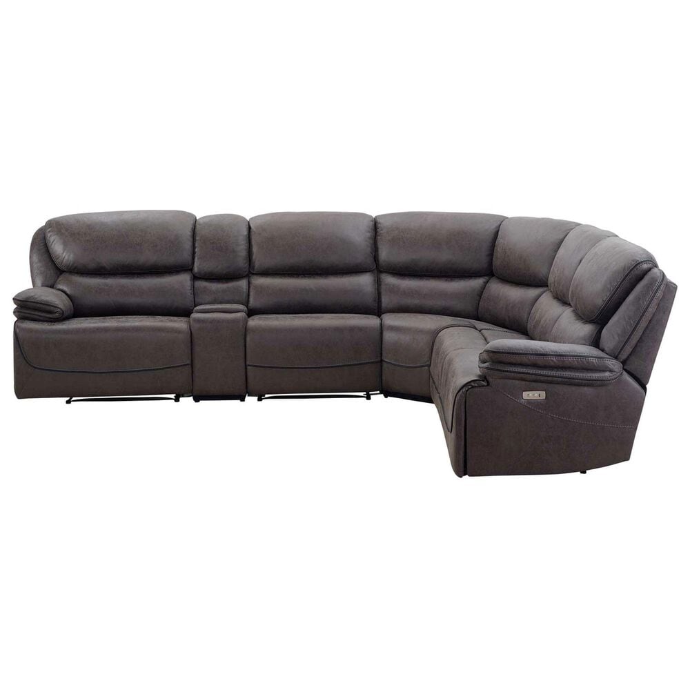 Steve Silver Plaza 6-Piece Power Reclining Sectional in Smoked Gray, , large