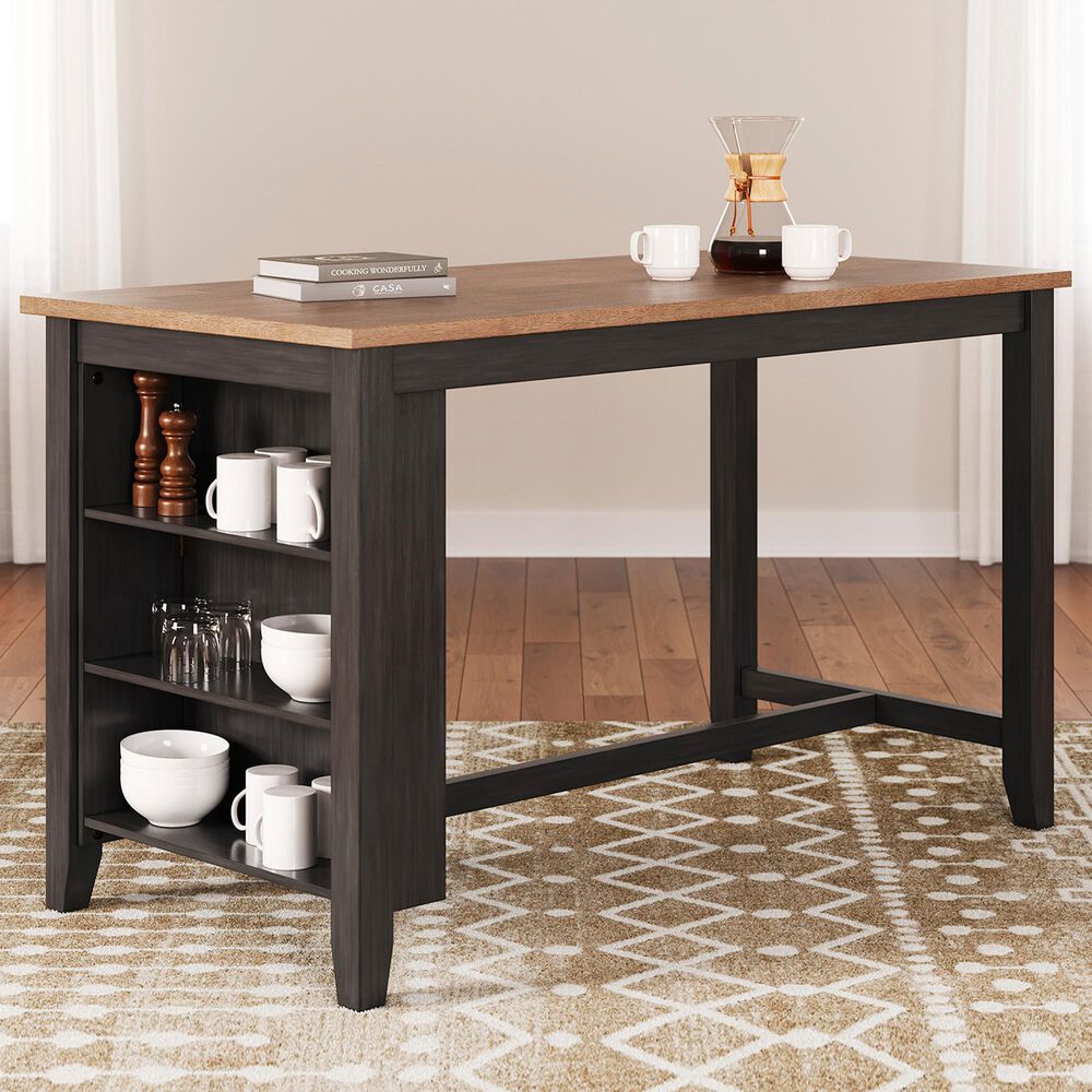 Ashley Gesthaven Counter Height Table in Light Natural and Dark Brown - Table Only, , large