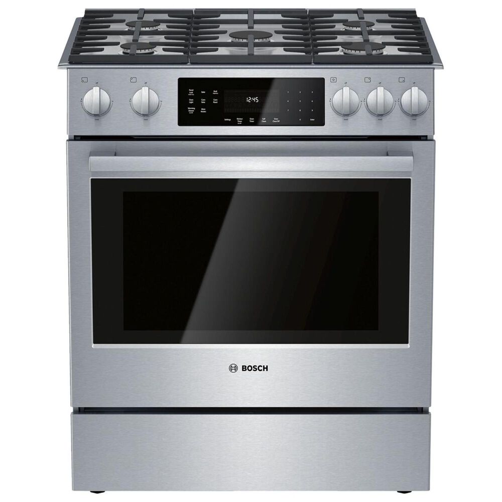 Bosch 4.8 Cu. Ft. Slide-In Gas Convection Range in Stainless Steel, , large