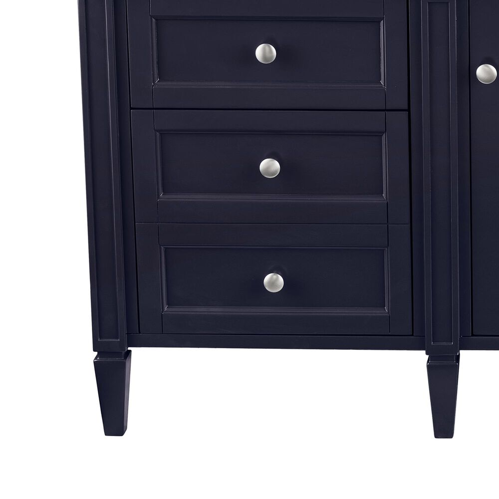 James Martin Vanities Brittany 60&quot; Single Bathroom Vanity in Victory Blue with 3 cm Carrara White Marble Top and Rectangle Sink, , large