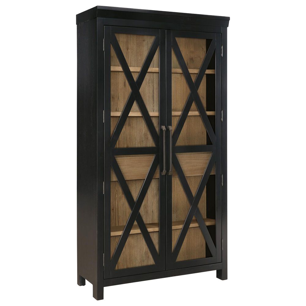 Ashley Ridgester Display Cabinet in Light Brown and Black, , large
