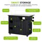 Hearth and Haven Outdoor Kitchen Island Cart with Extendable Stainless Steel Top and Adjustable Shelf in Black, , large