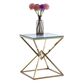 Monroe Double Pyramid Lamp Table in Gold, , large