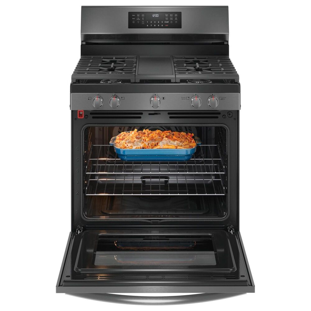 Frigidaire Gallery 30&quot; Rear Control Gas Range with Total Convection in Black Stainless Steel, , large