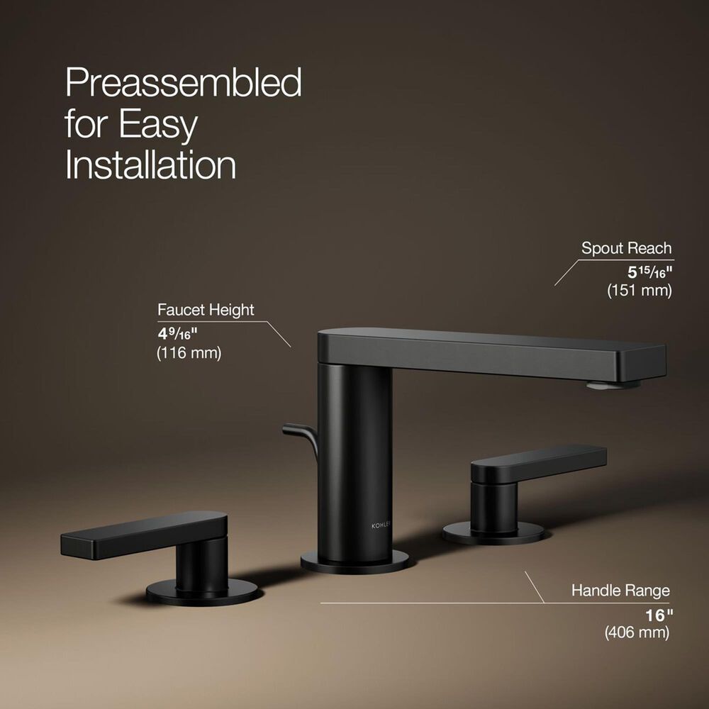 Kohler Composed Widespread Bathroom Sink Faucet in Matte Black, , large