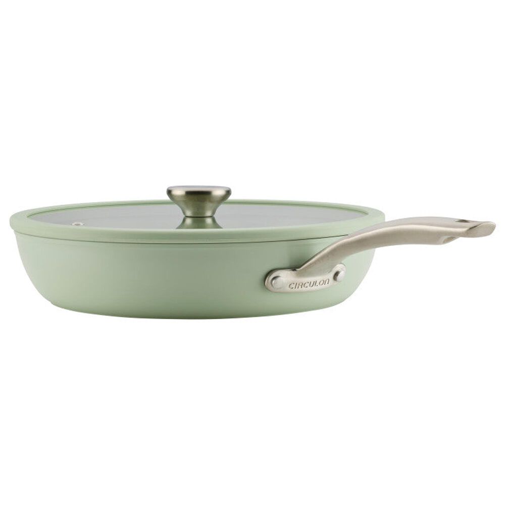 Circulon 12" Ceramic Nonstick Frying Pan with Lid in Sage, , large