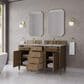 James Martin Brittany 60" Double Bathroom Vanity in Pecan with 3 cm Victorian Silver Silestone Top and Rectangular Sinks, , large