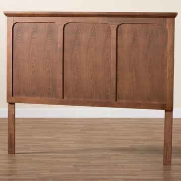 Baxton Studio Alarice Queen Panel Headboard in Ash Walnut, , large