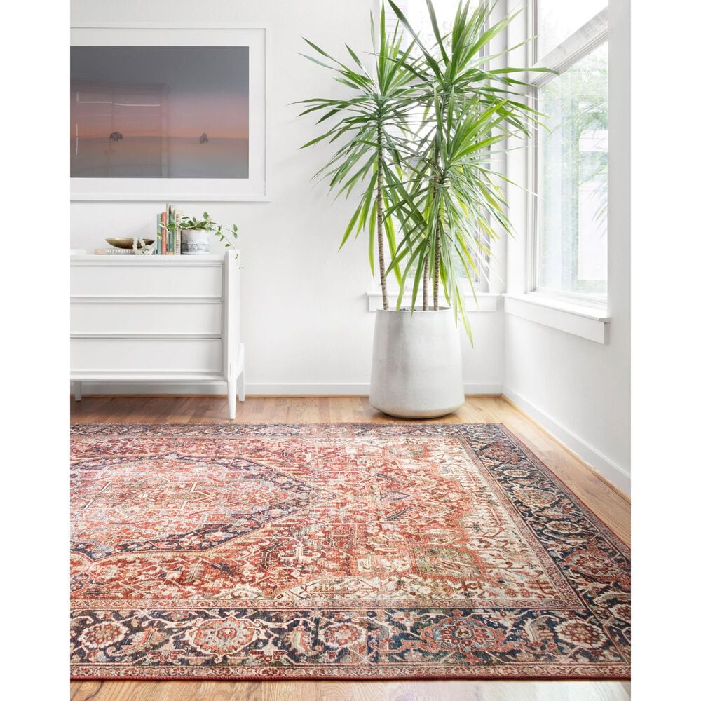 Loloi II Layla LAY-08 3&#39;6&quot; x 5&#39;6&quot; Red and Navy Area Rug, , large