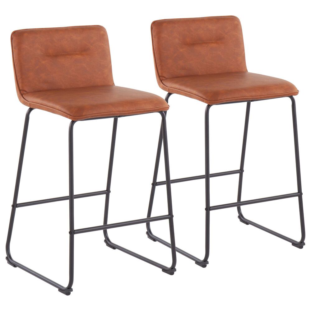 Lumisource Casper Counter Stool in Camel/Black (Set of 2), , large