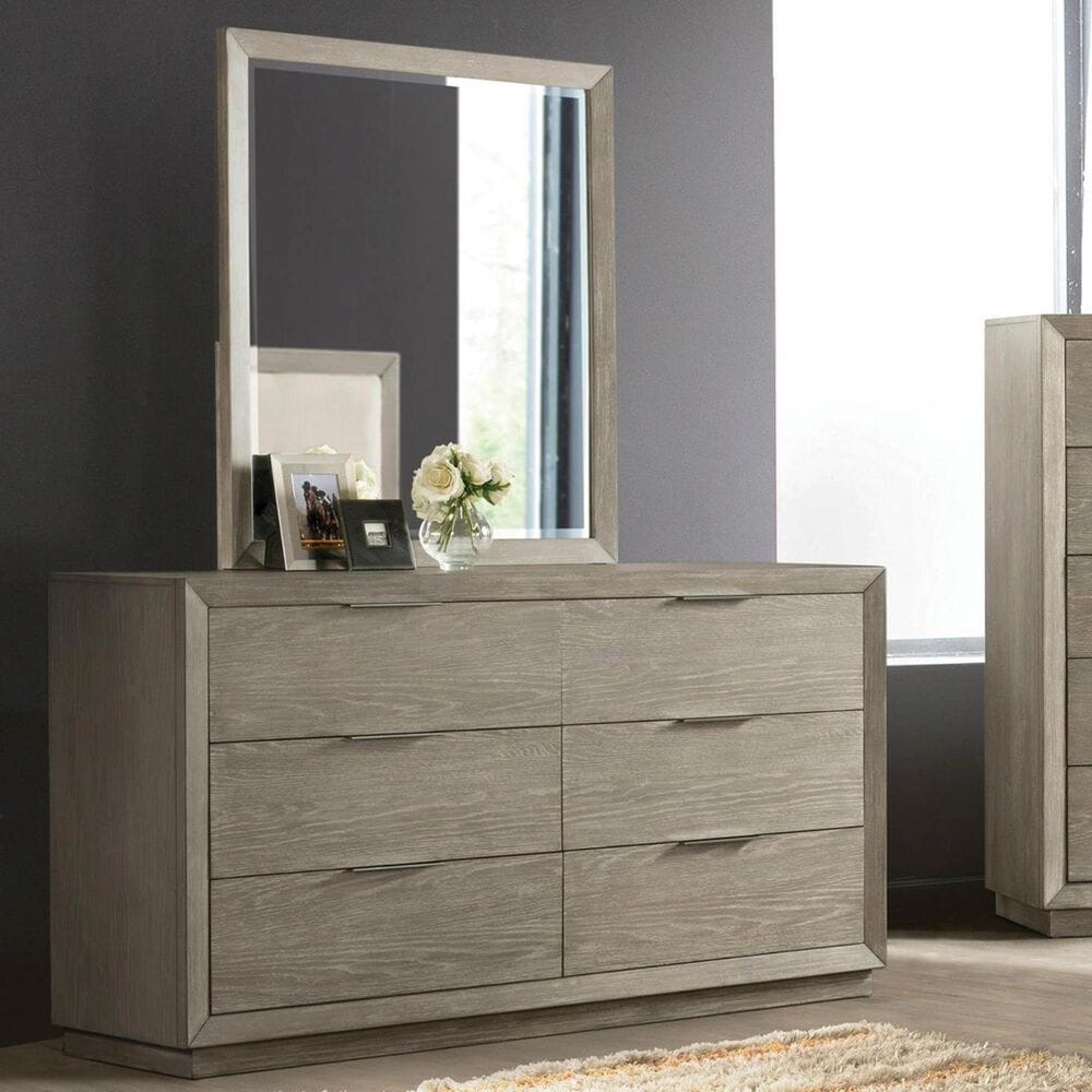 Shannon Hills Zoey 6 Drawer Dresser and Mirror in Urban Gray, , large