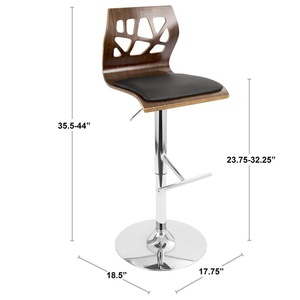 Lumisource Folia Swivel Barstool in Black and Light Grey &#40;Set of 2&#41;, , large