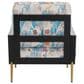 Hearth and Haven Floral Velvet Lounge Arm Chair with Gold Metal Legs in Blue, , large