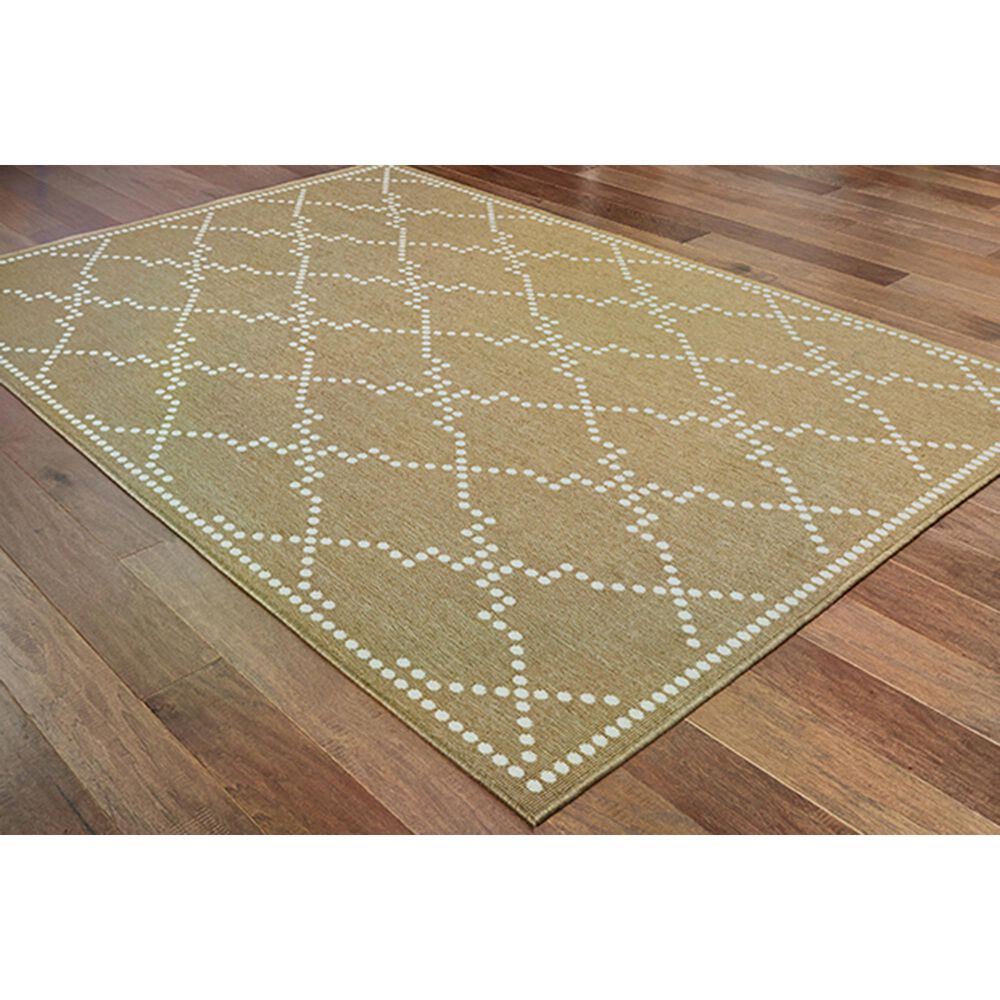 Oriental Weavers Marina 7765Y 6&#39;7&quot; x 9&#39;6&quot; Tan and Ivory Area Rug, , large