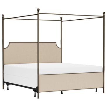 Richlands Furniture McArthur King Metal and Upholstered Canopy Bed in  Brown and Bronze, , large
