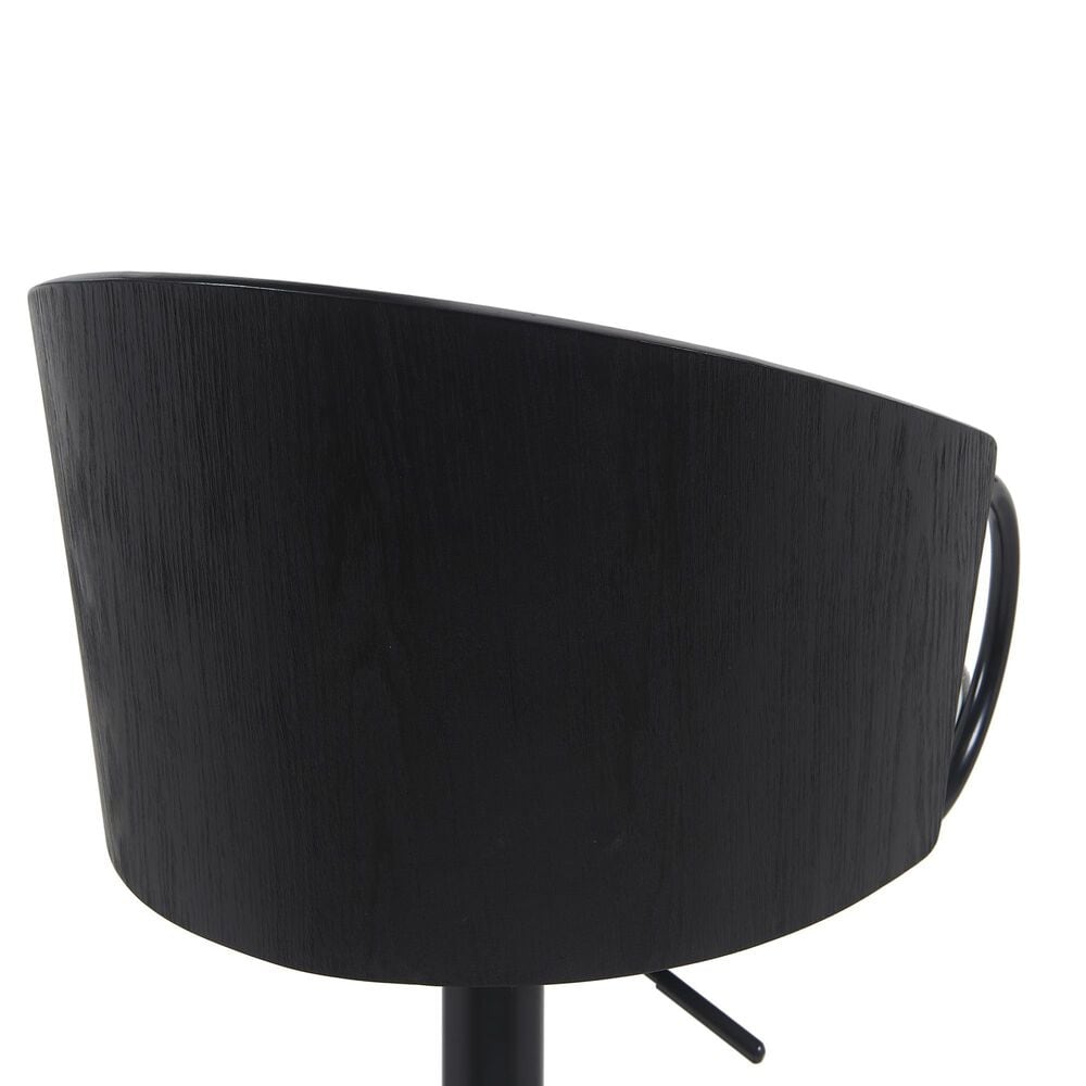 Armen Living Montego Adjustable Swivel Bar Height Stool in Black, , large