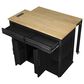 HOMLUX 47" Kitchen Island with Extendable Dining Table in Black and Natural, , large