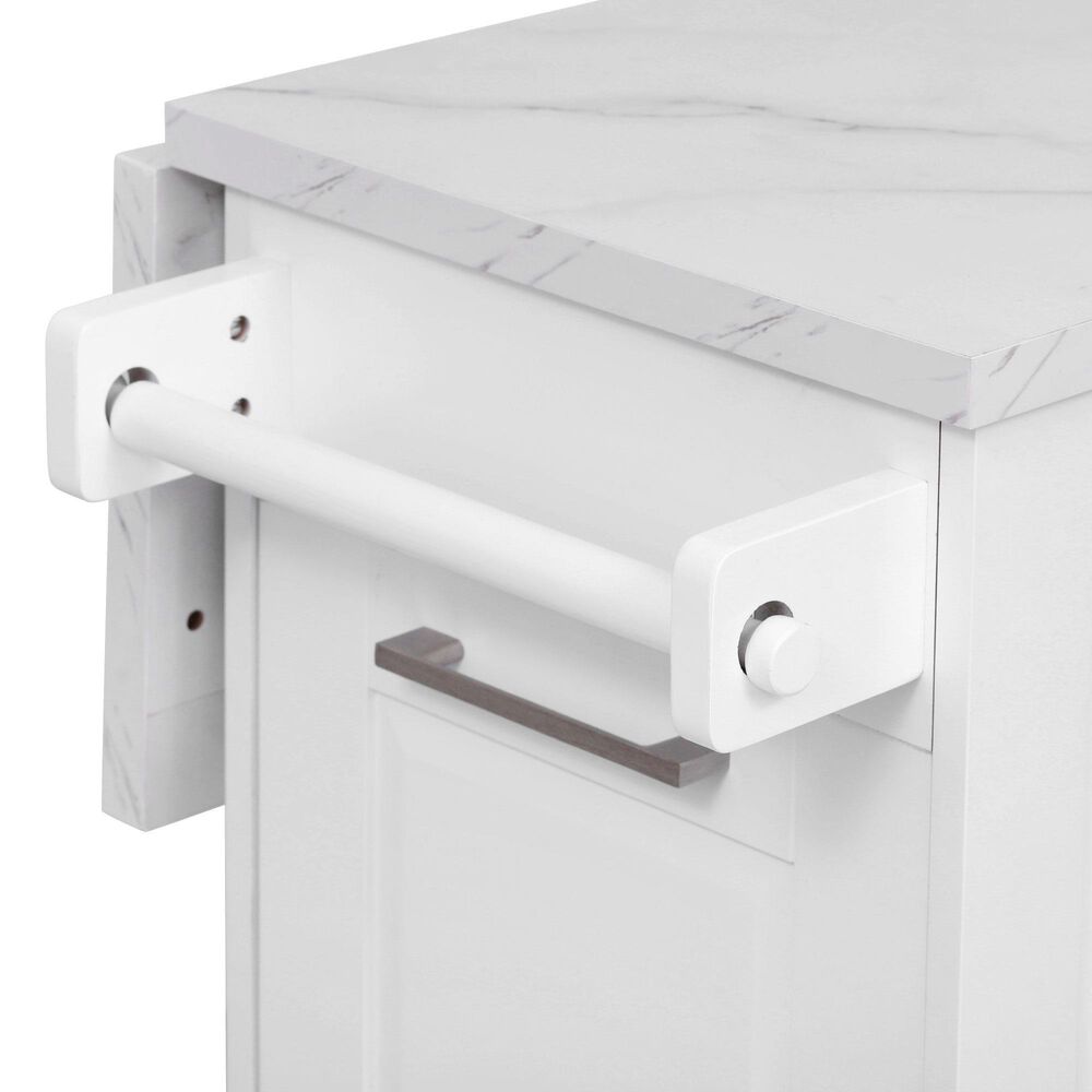 HOMLUX 51" Kitchen Island with Tilt Trash Can Cabinet in White, , large